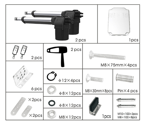 Powerful Double Arm Ac Swing Gate Opener 1000Kg AC 220V